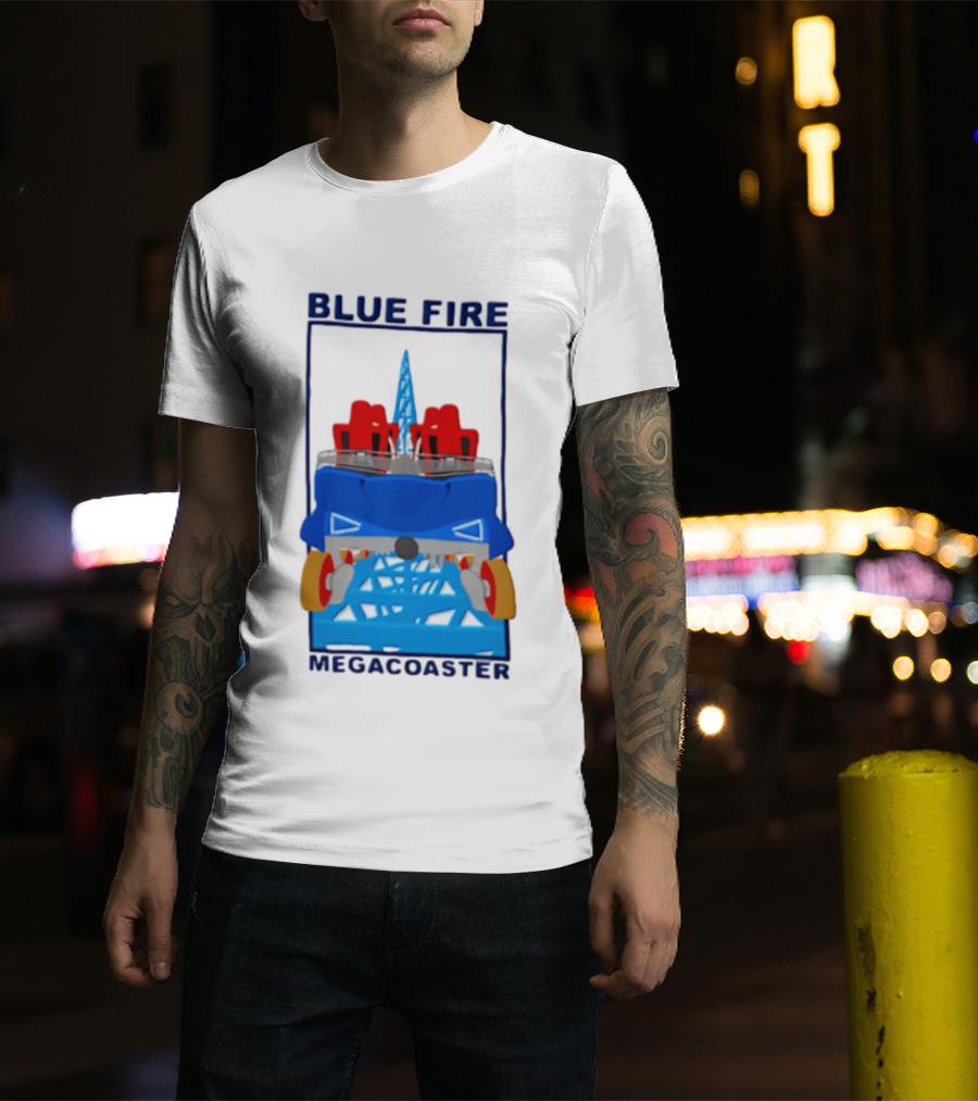 Blue Fire Megacoaster Roller Car T-Shirt