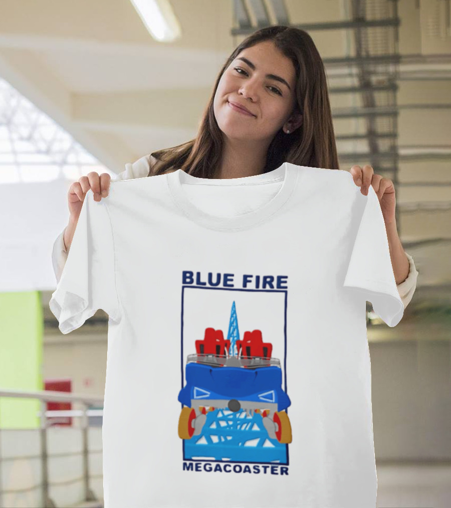 Blue Fire Megacoaster Roller Car T-Shirt