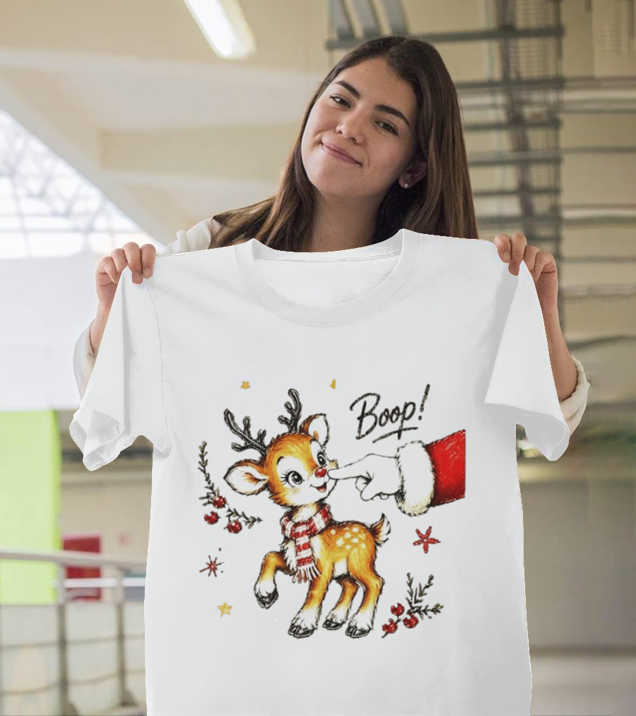 Boop Reindeer Santa Claus Hand Christmas Festive Holiday Magic T-Shirt