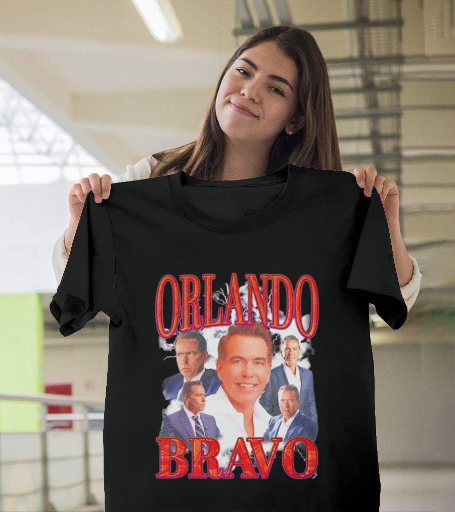 Orlando Bravo Red Text Multiple Portraits T-Shirt
