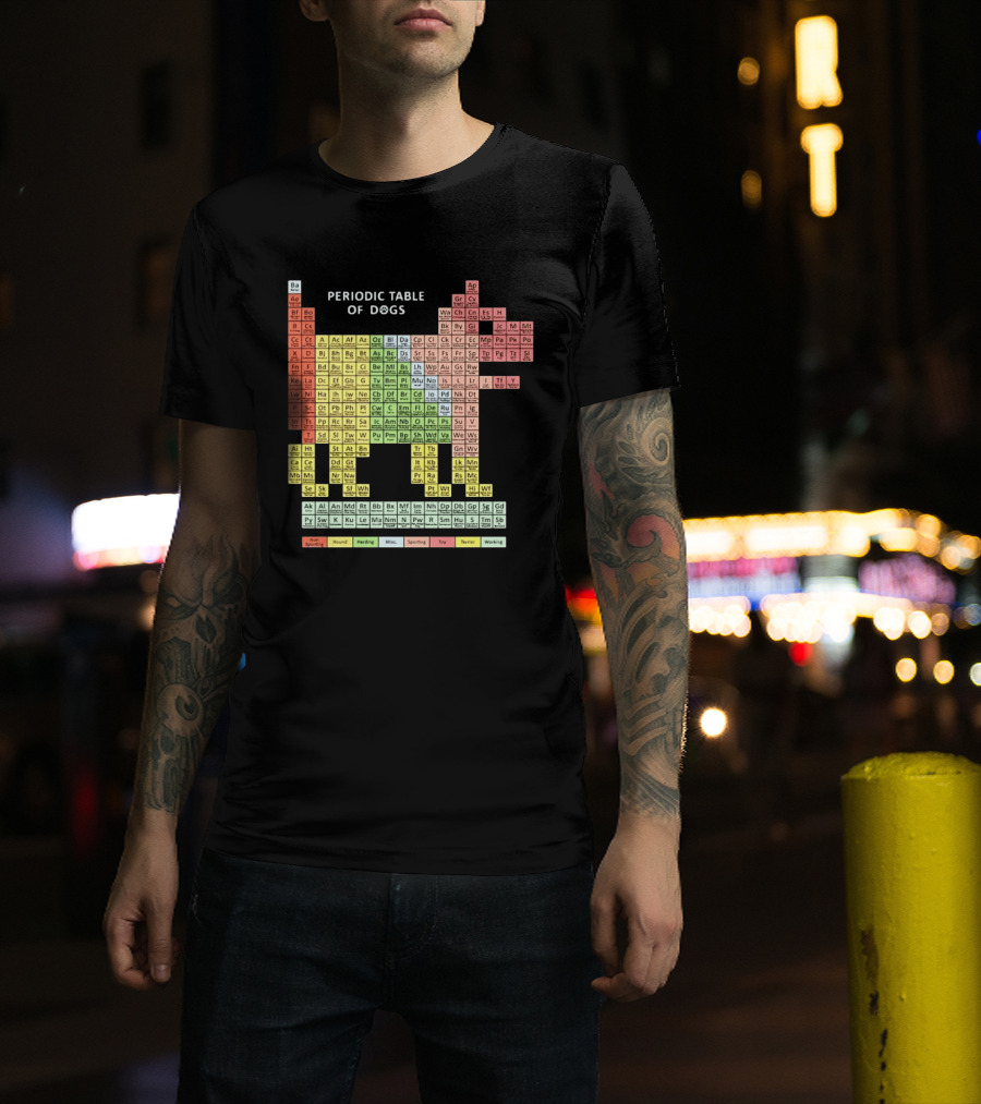 Periodic Table Of Dogs Breed Chart Non Sporting Hound Herding Misc Sporting Toy Terrier Working T-Shirt