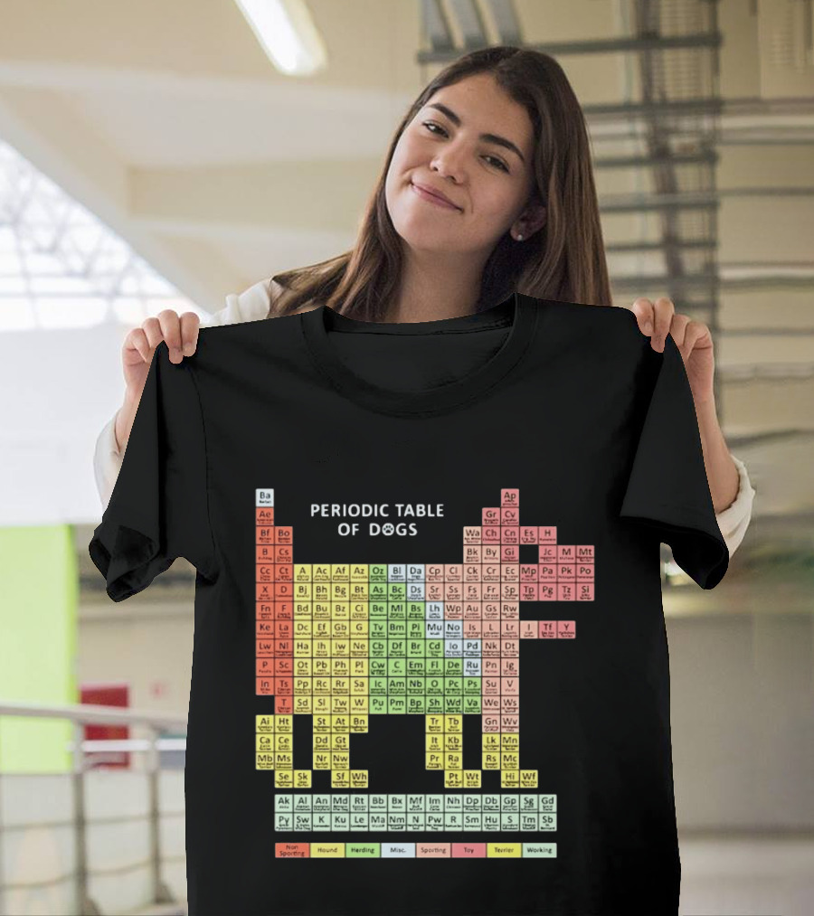 Periodic Table Of Dogs Breed Chart Non Sporting Hound Herding Misc Sporting Toy Terrier Working T-Shirt