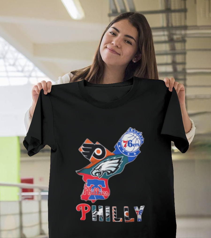 Philadelphia 76ers Flyers Eagles Phillies Philly Teams T-Shirt