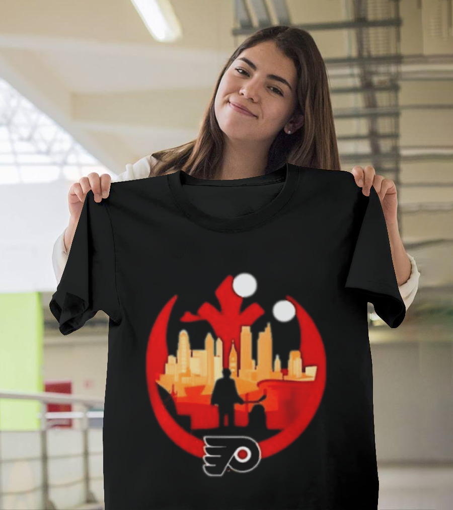 Philadelphia Flyers NHL Star Wars Rebel Alliance Skyline T-Shirt