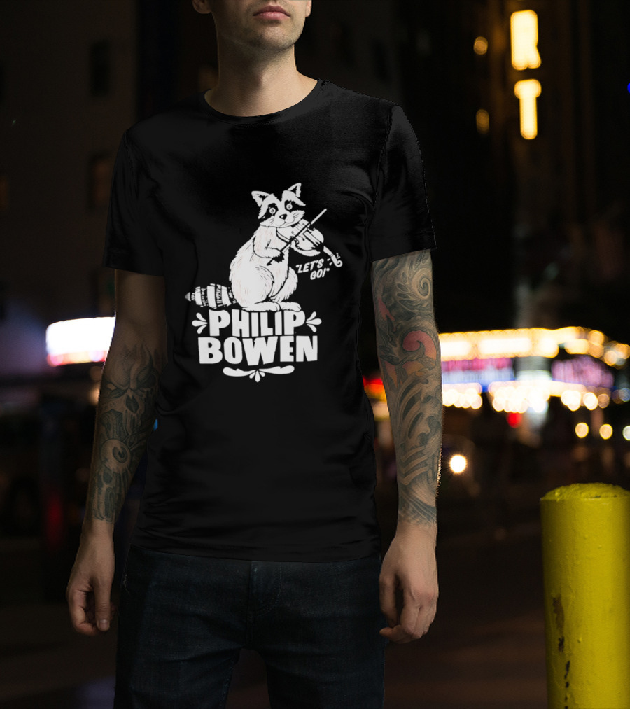 Philip Bowen Raccoon Playing Violin Let's Go T-Shirt