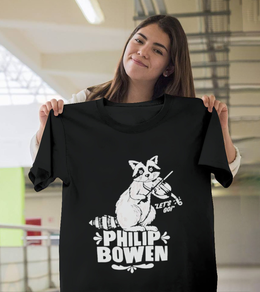 Philip Bowen Raccoon Playing Violin Let's Go T-Shirt