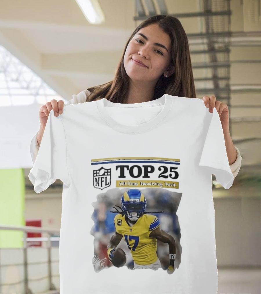 NFL Top 25 All Time Receiving Yards 17 T-Shirt