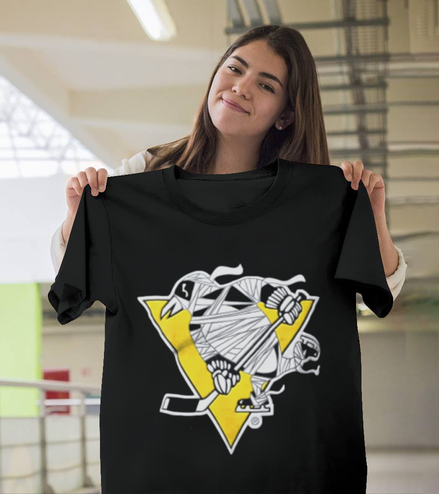 Pittsburgh Penguins Mummy Wrapped Hockey Stick Halloween 26 T-Shirt