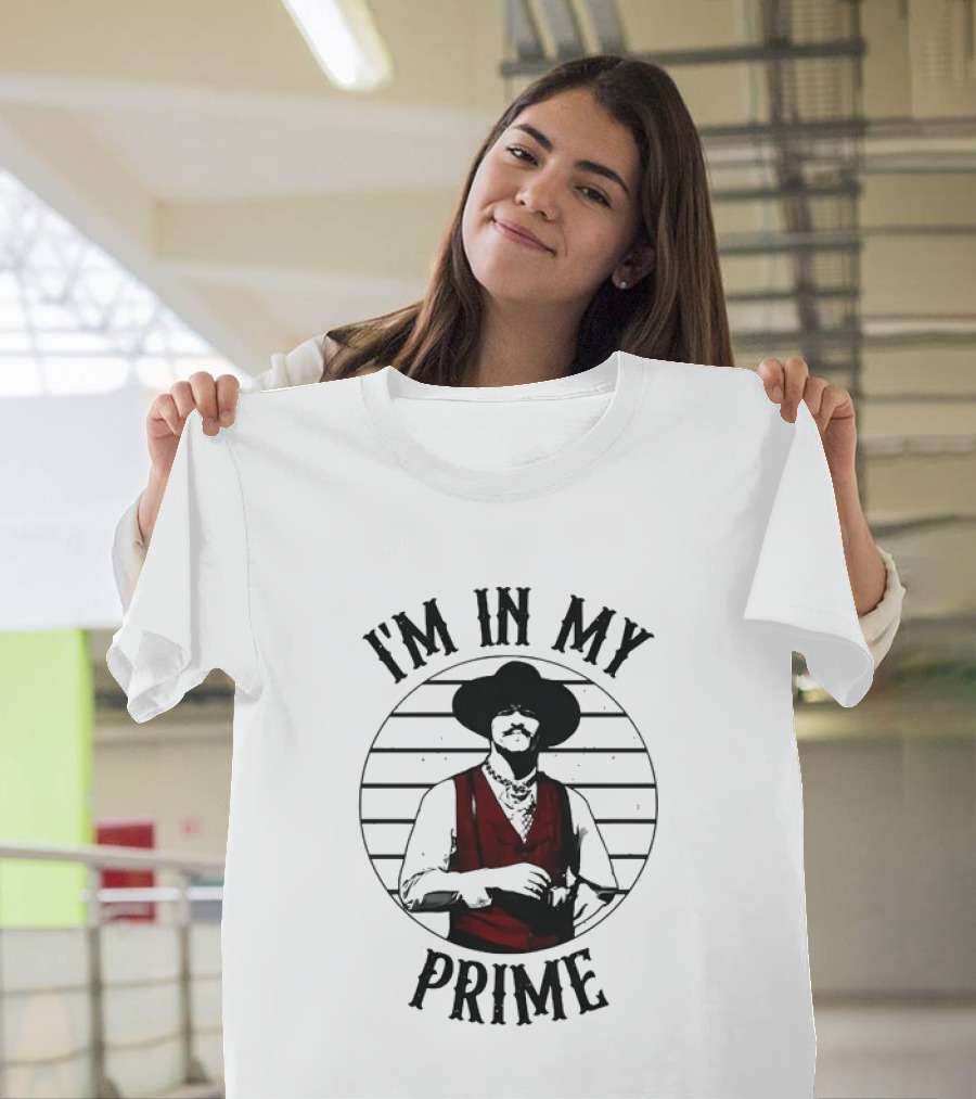 I'm In My Prime Cowboy Theme Red Vest Hat T-Shirt