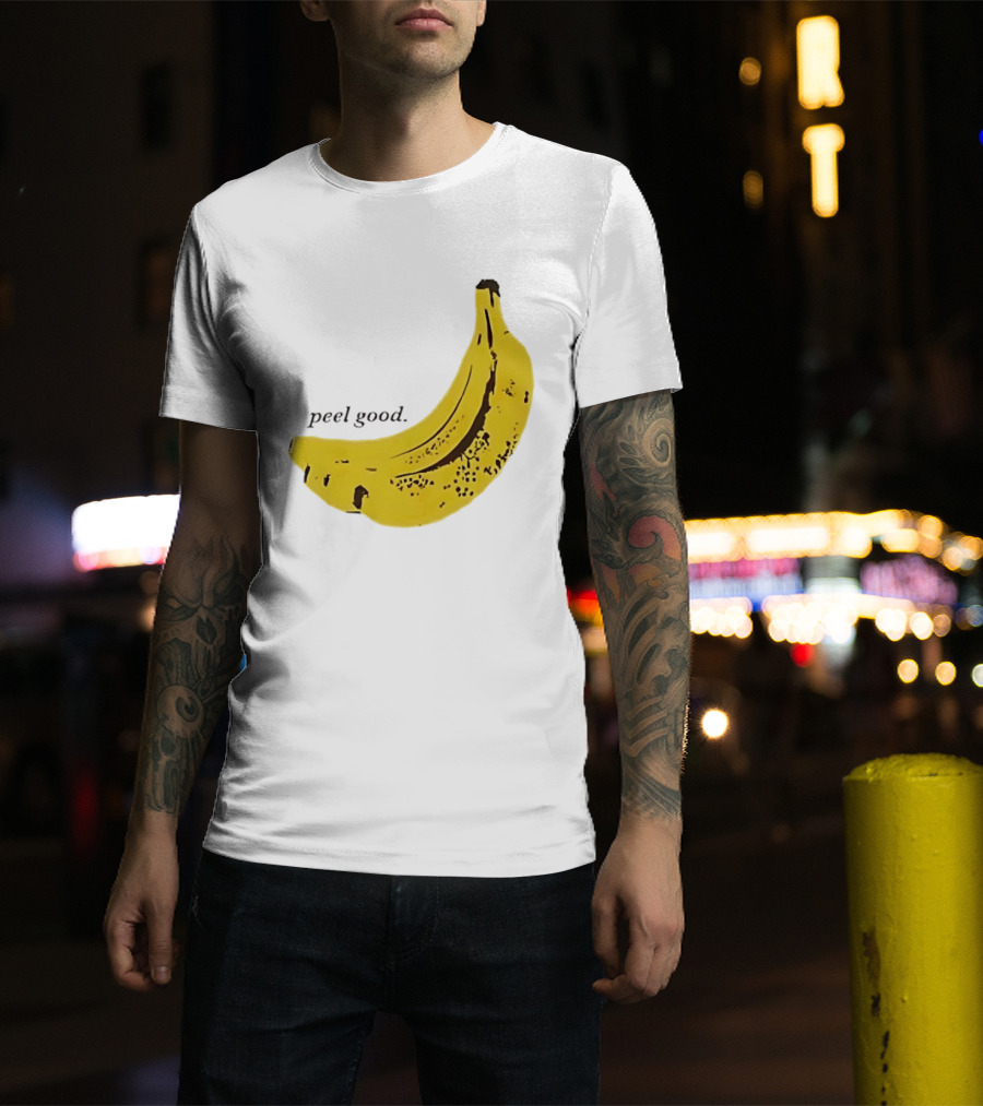 Peel Good Banana Fruit Minimalist Yellow T-Shirt