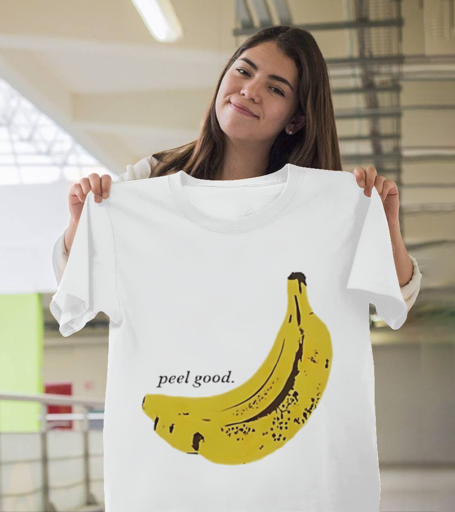 Peel Good Banana Fruit Minimalist Yellow T-Shirt