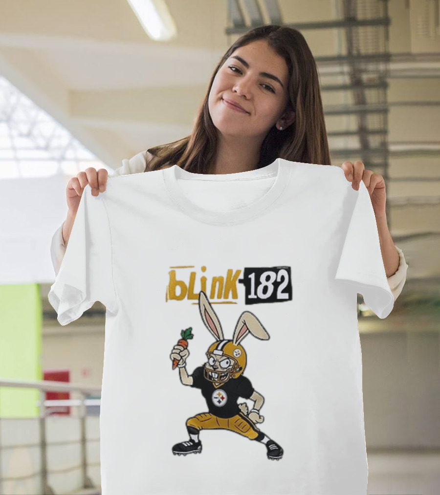 Blink 182 Pittsburgh Steelers Rabbit Football T-Shirt