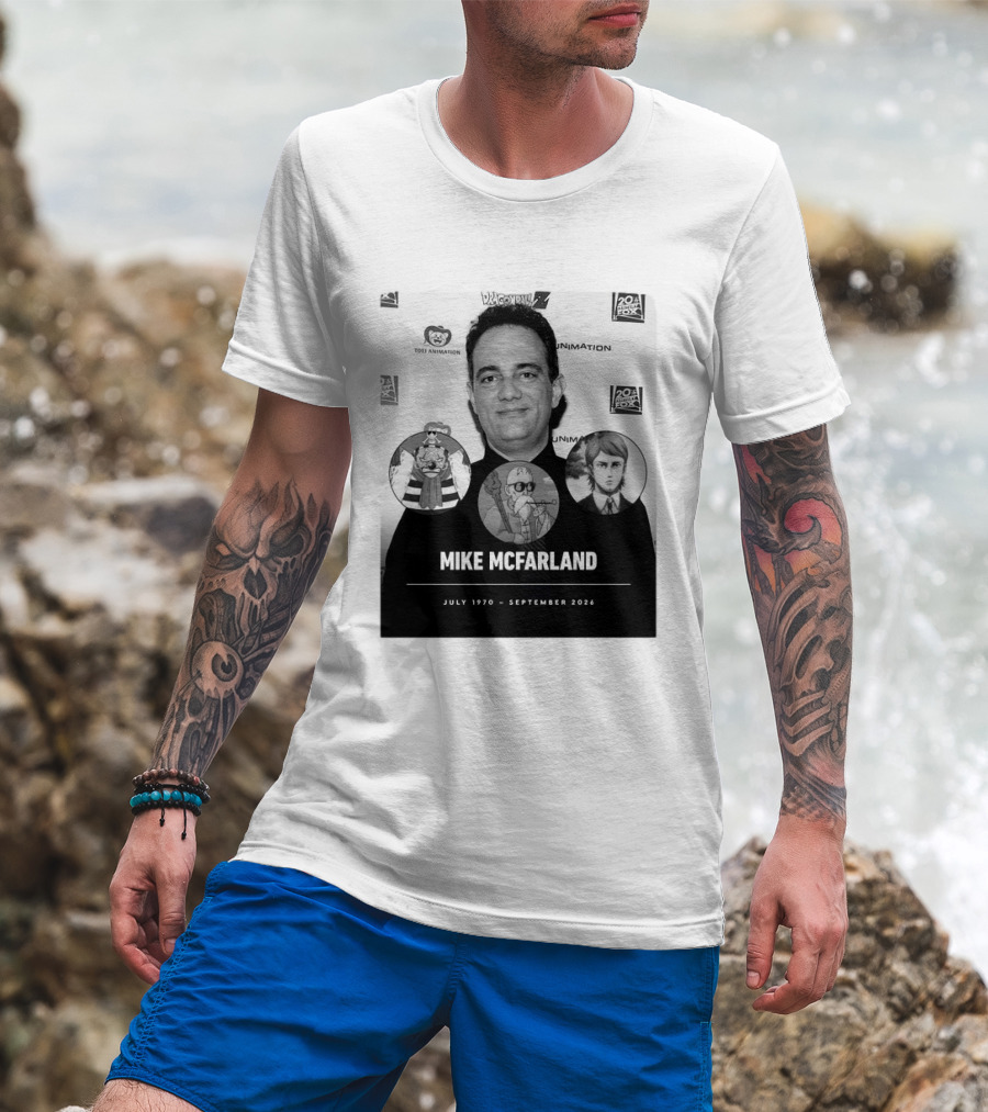 Mike McFarland July 1970 September 2026 Dragon Ball One Piece Attack On Titan Funimation Toei Animation Memorial T-Shirt