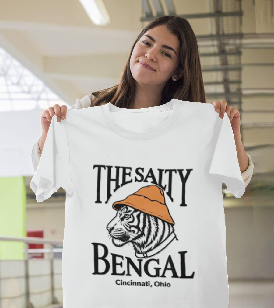The Salty Bengal Tiger Fisherman Hat Cincinnati Ohio T-Shirt