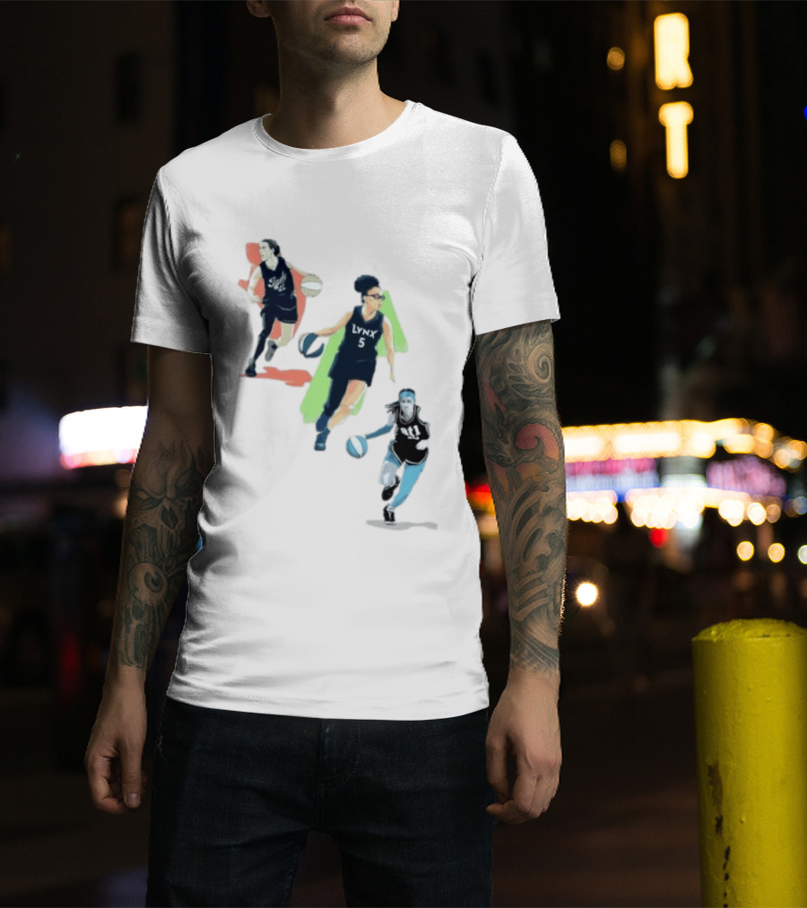 WNBA Players Indy 22 Lynx 5 Atlanta 10 Basketball Action T-Shirt