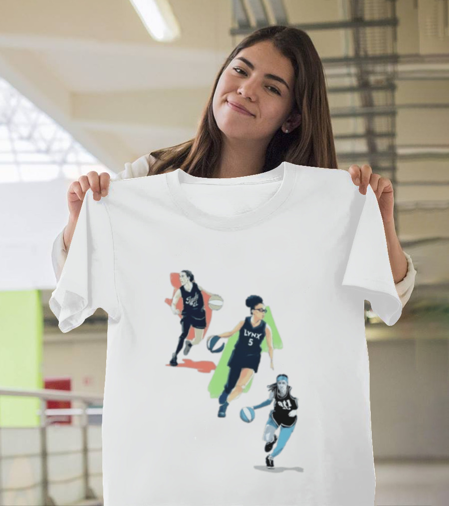 WNBA Players Indy 22 Lynx 5 Atlanta 10 Basketball Action T-Shirt