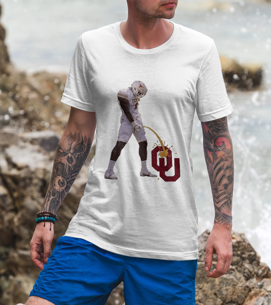 Texas Longhorns Xavier Worthy #1 Pee On Oklahoma Sooners OU Football Rivalry T-Shirt