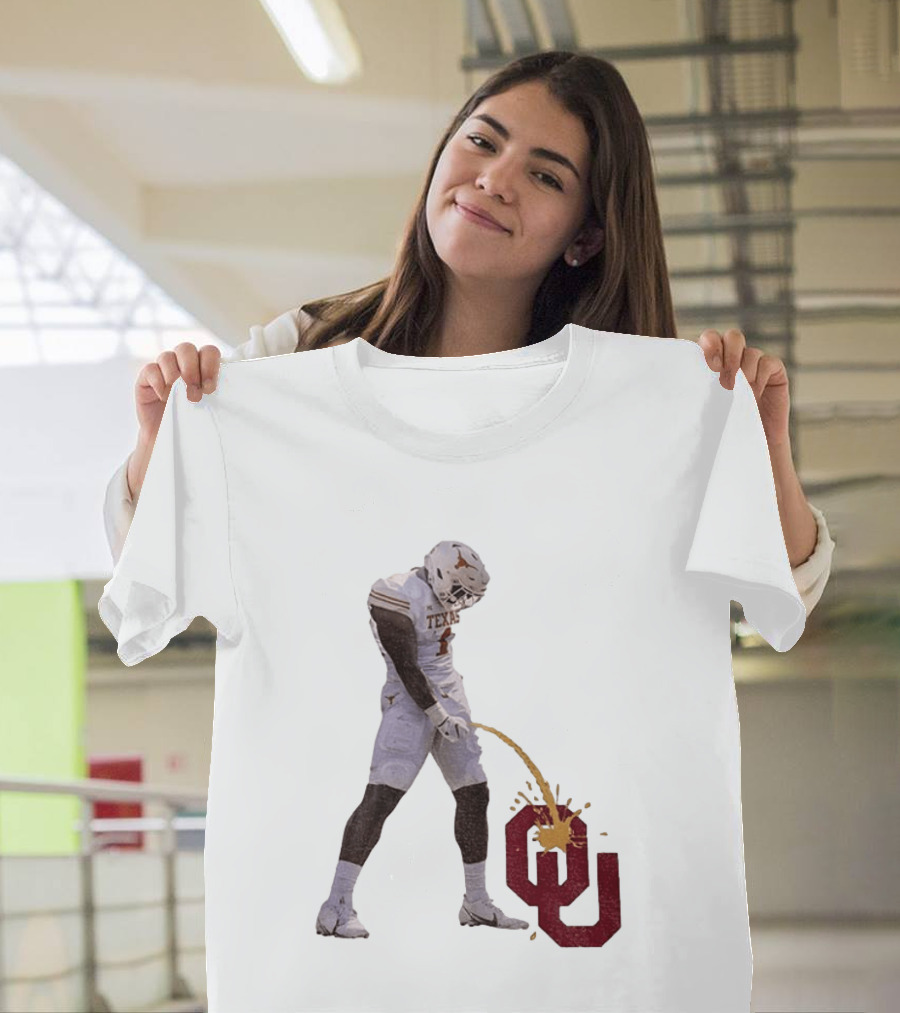 Texas Longhorns Xavier Worthy #1 Pee On Oklahoma Sooners OU Football Rivalry T-Shirt