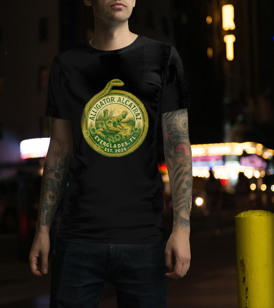 Alligator Alcatraz Everglades Florida Est. 2025 Snake And Reptile T-Shirt