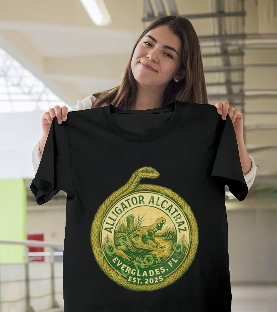 Alligator Alcatraz Everglades Florida Est. 2025 Snake And Reptile T-Shirt