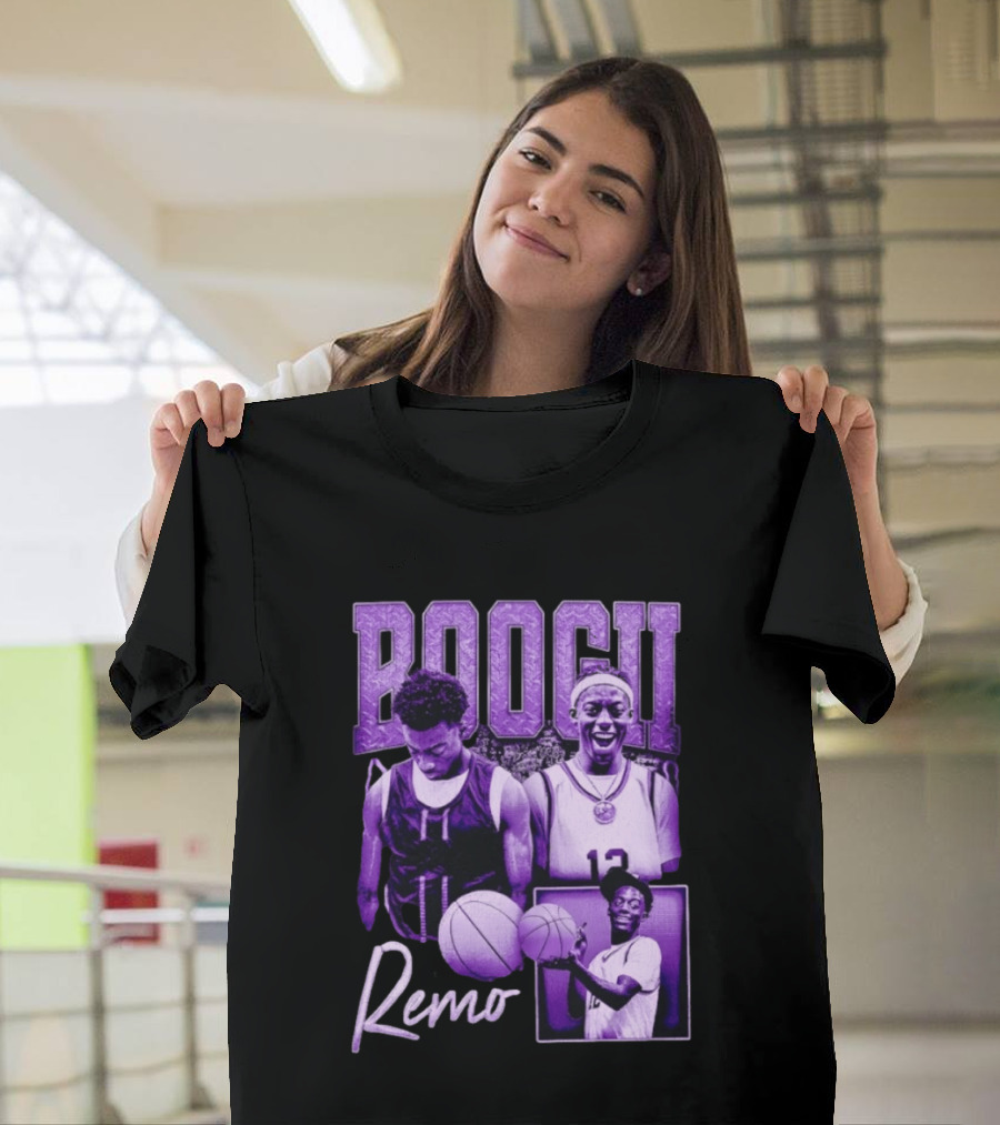 Boogii Remo 12 Basketball Player Retro Style Purple Aesthetic T-Shirt