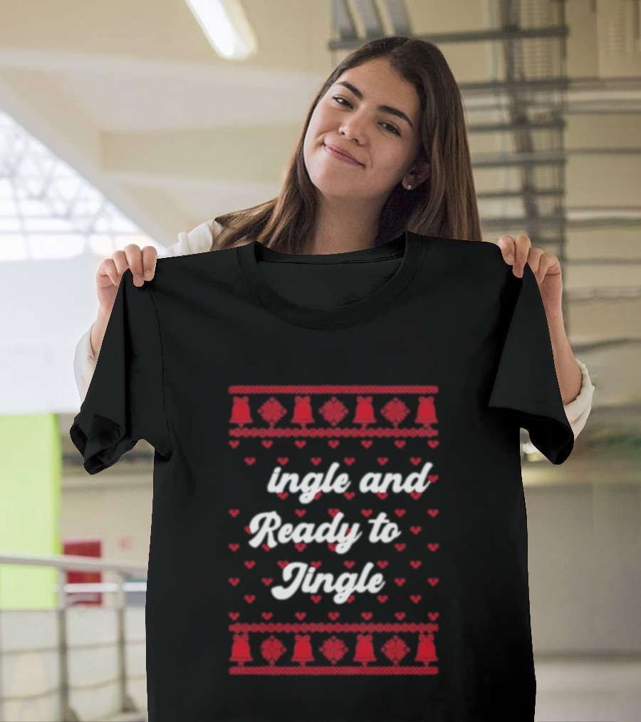 Single And Ready To Jingle Ugly Holiday Christmas Bells Hearts T-Shirt