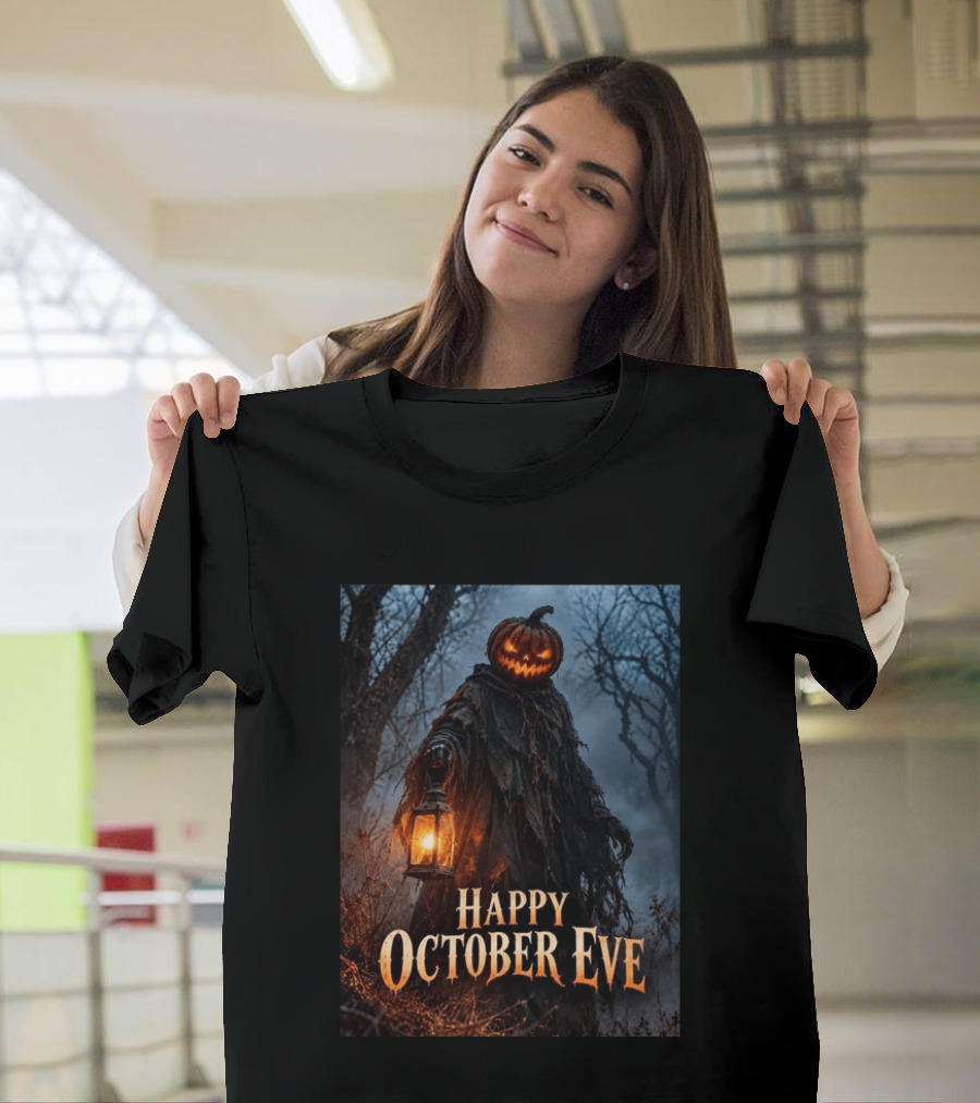 Happy October Eve Halloween Pumpkin Lantern Vibes T-Shirt