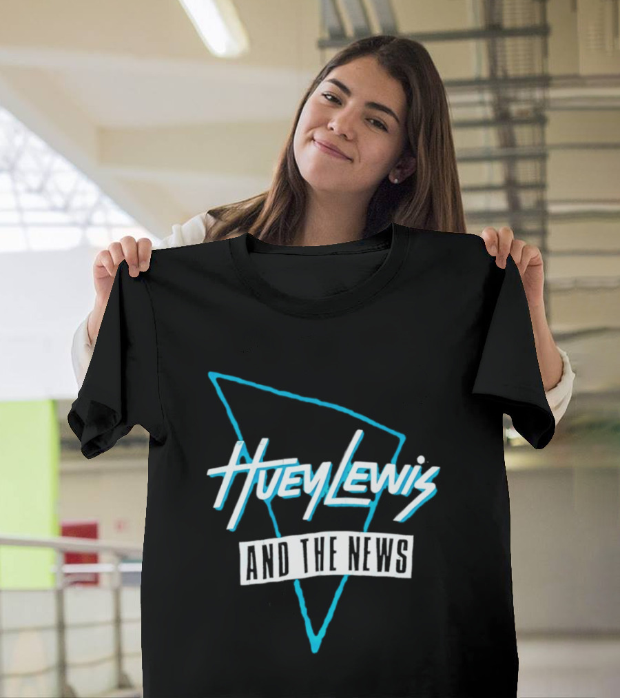 Huey Lewis And The News Retro Logo Triangular T-Shirt