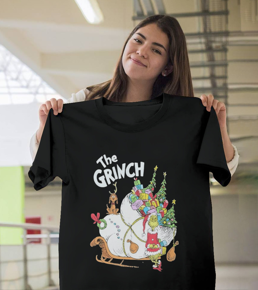 The Grinch Christmas Sleigh With Max And Presents T-Shirt