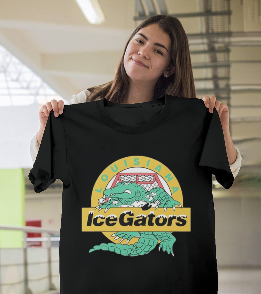 Louisiana IceGators Hockey Team Alligator And Net T-Shirt