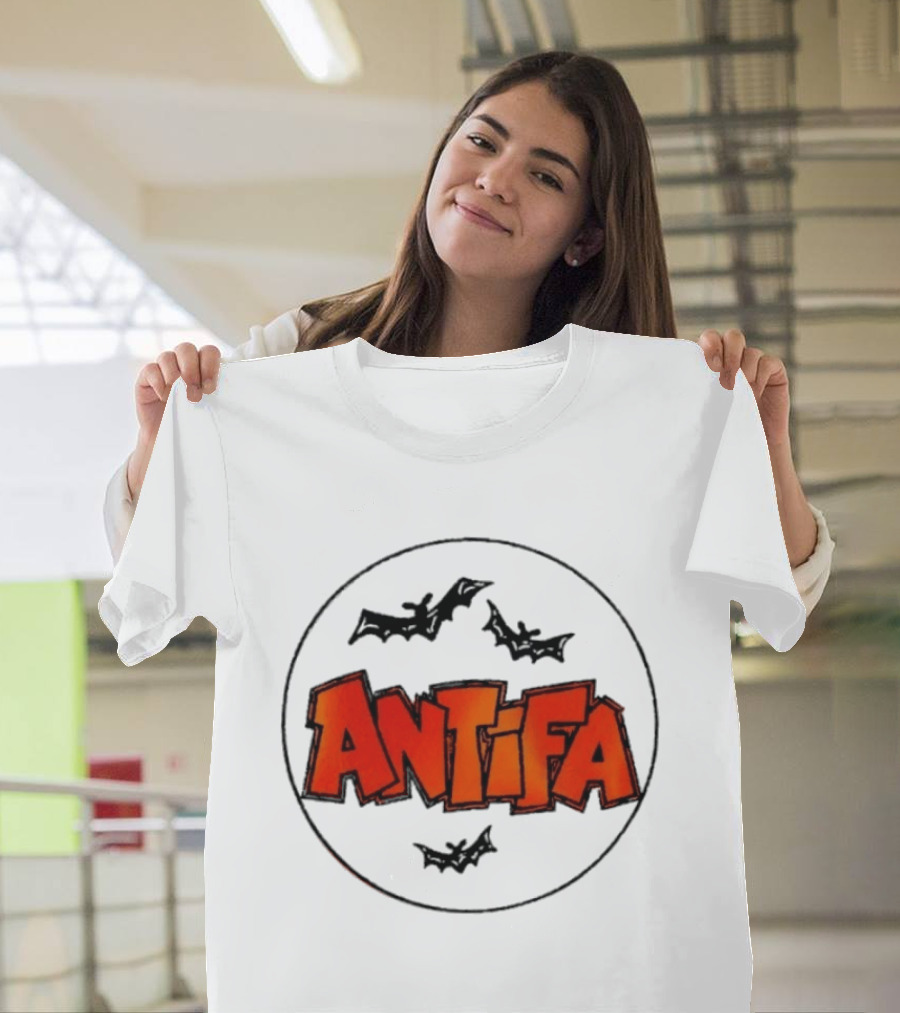 Antifa Spooky Halloween Bat Bats Political T-Shirt