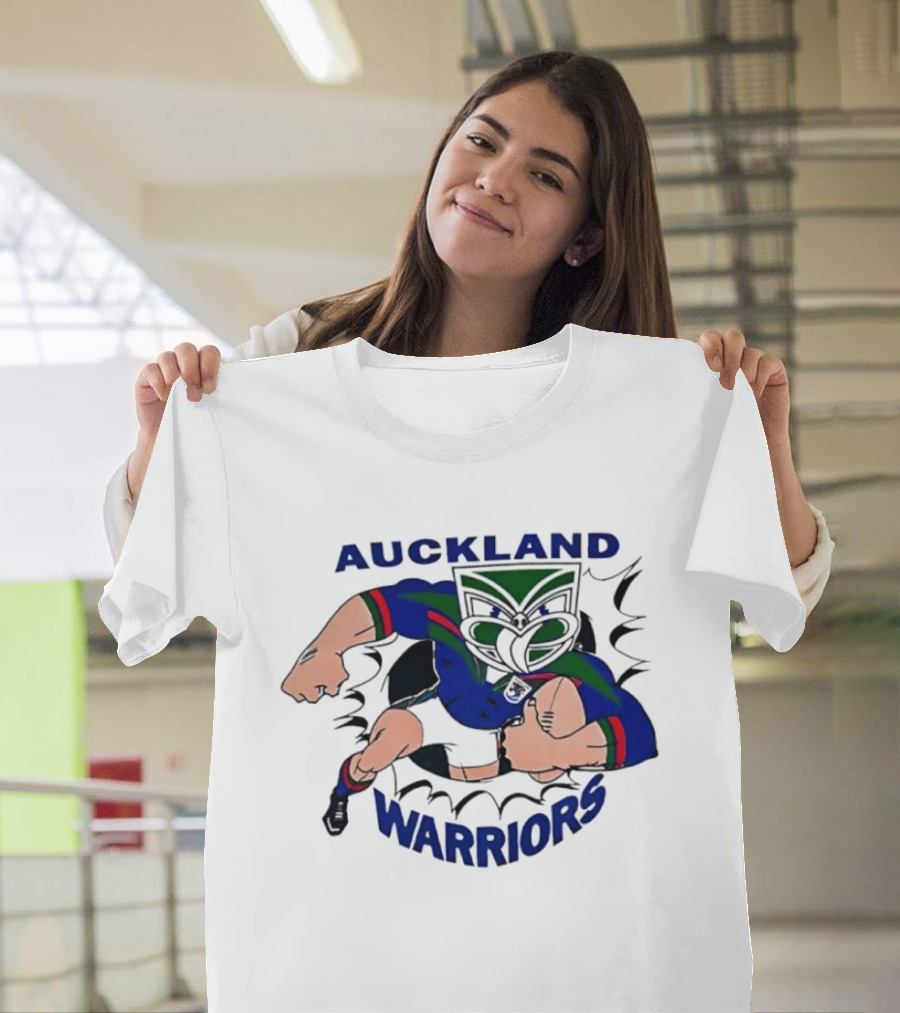 Auckland Warriors Rugby League Team Powerful Mascot Action T-Shirt