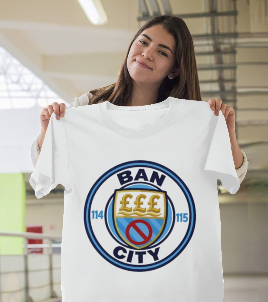 Ban City 114 115 Football Club Premier League Logo Pound Symbol Circle T-Shirt