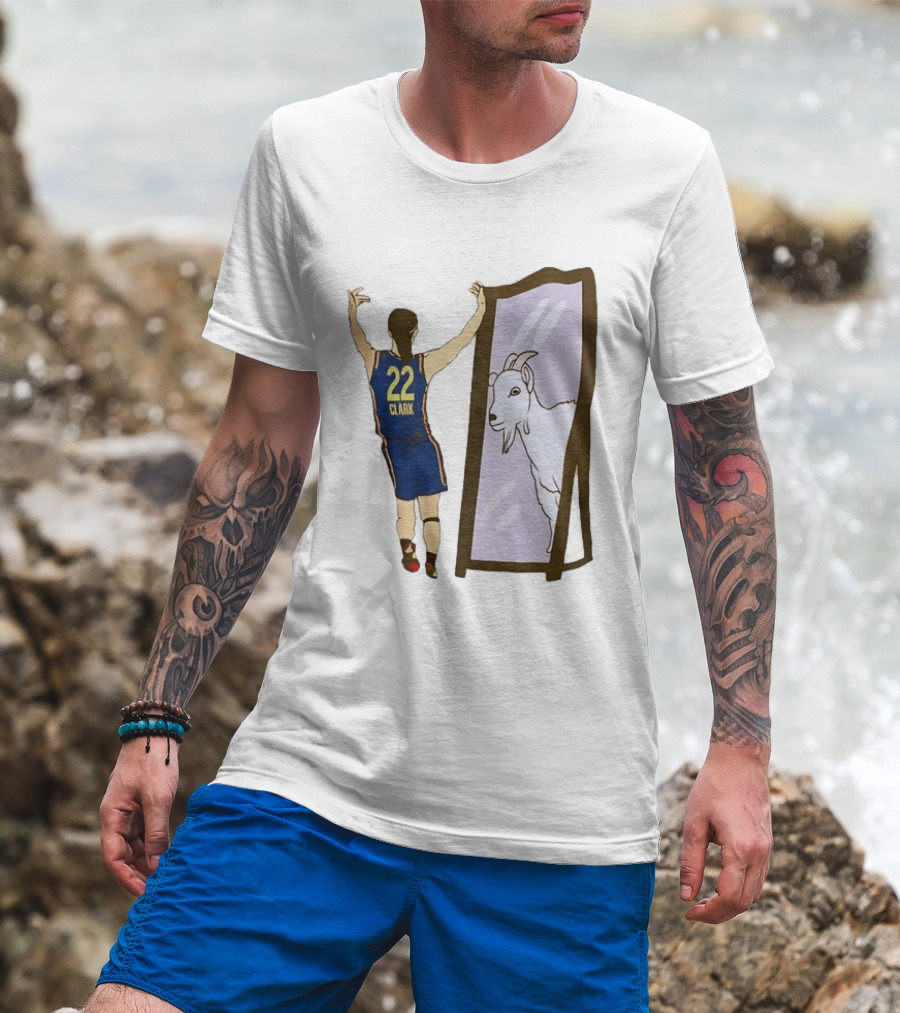 Caitlin Clark 22 Goat Indiana Fever Mirror T-Shirt
