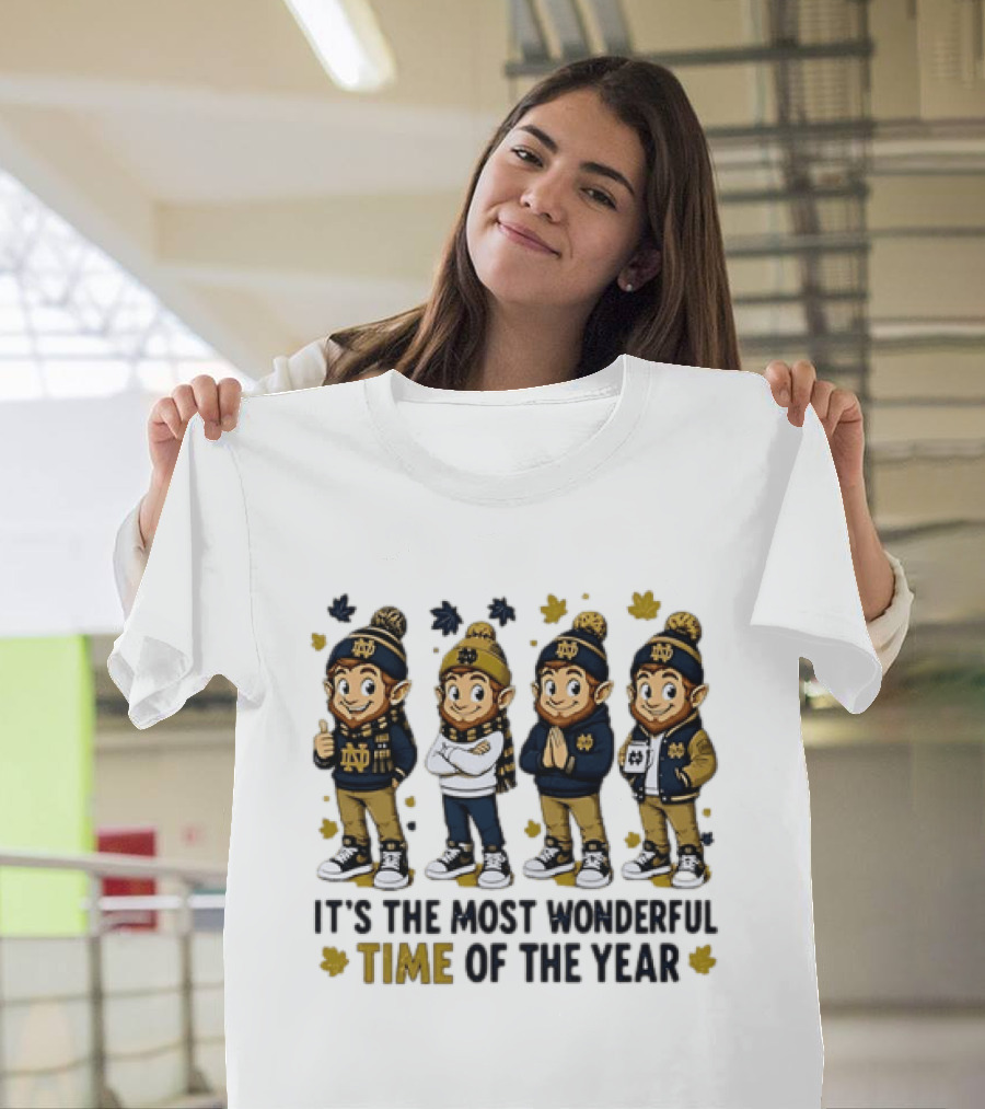 Notre Dame Fighting Irish Elves It's The Most Wonderful Time Of The Year T-Shirt