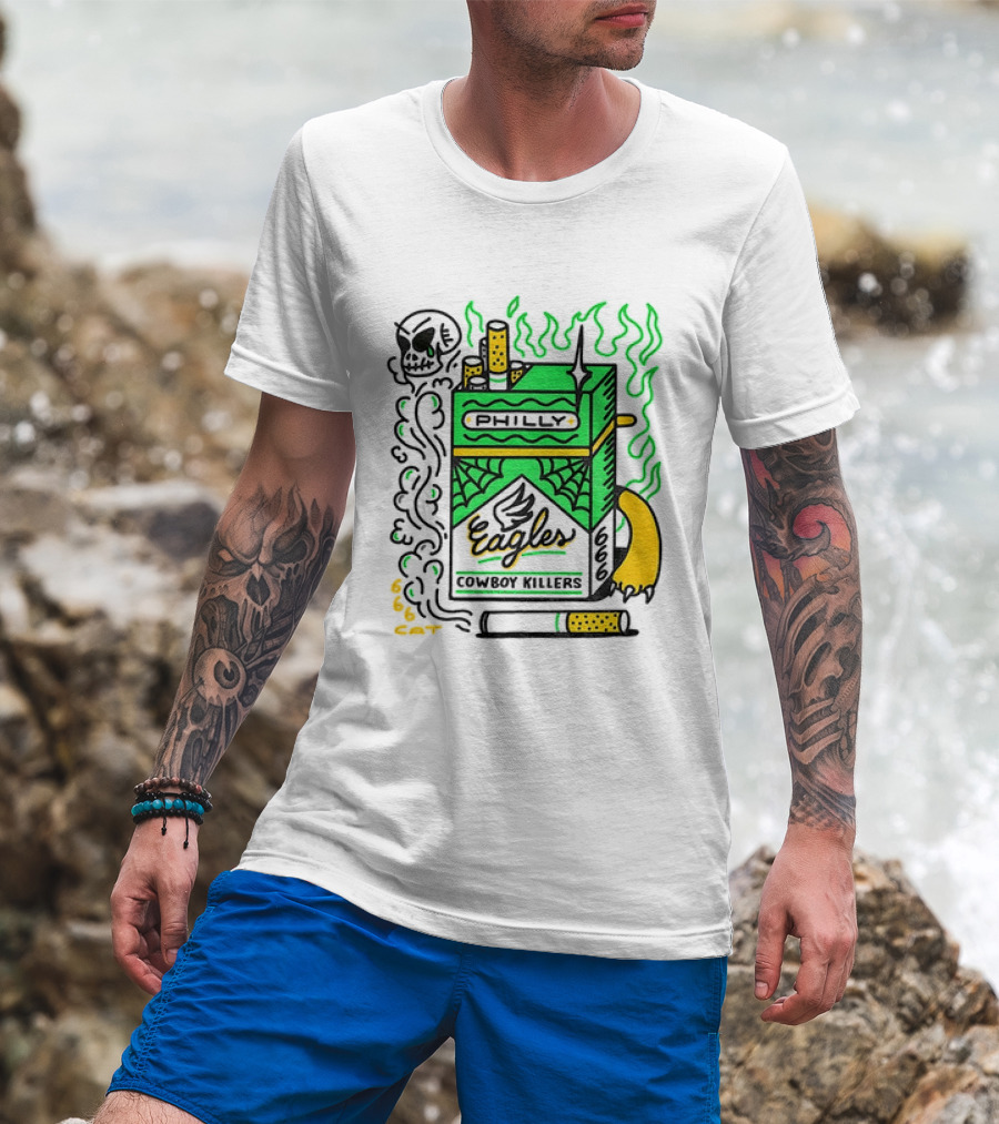 Philly Eagles Cowboy Killers 666 Cigarette Pack T-Shirt