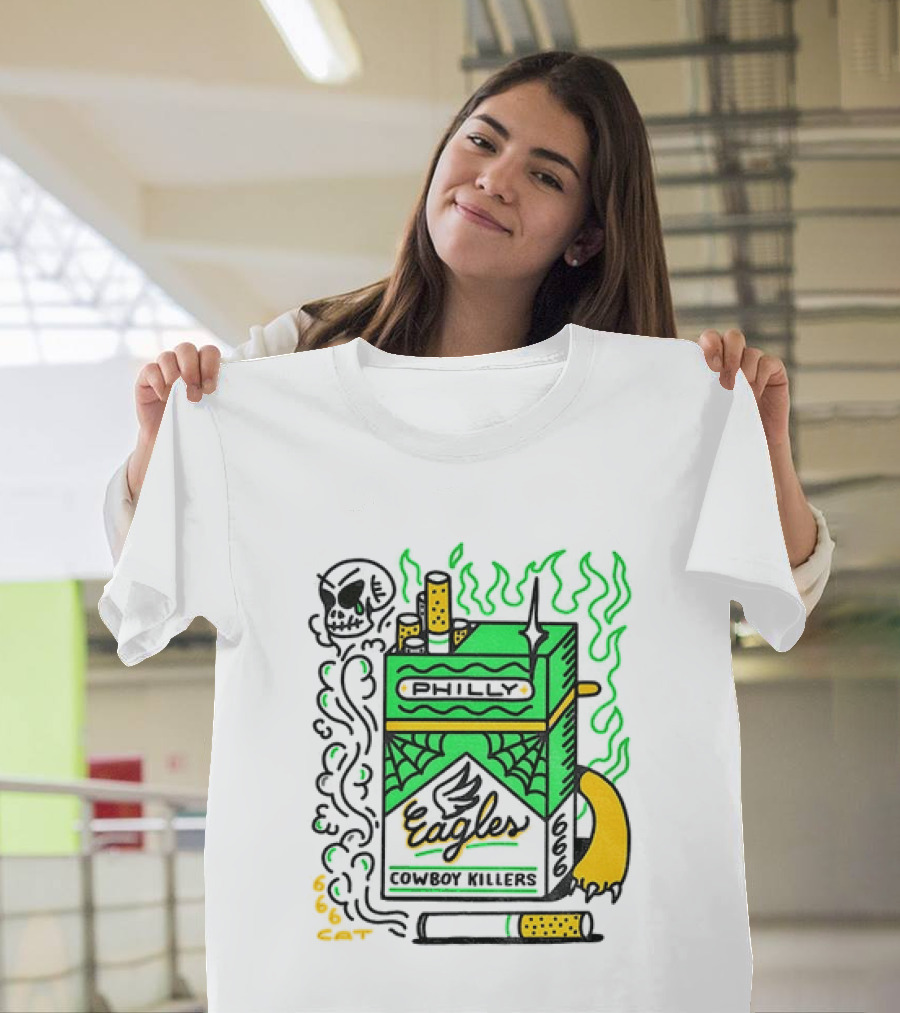 Philly Eagles Cowboy Killers 666 Cigarette Pack T-Shirt