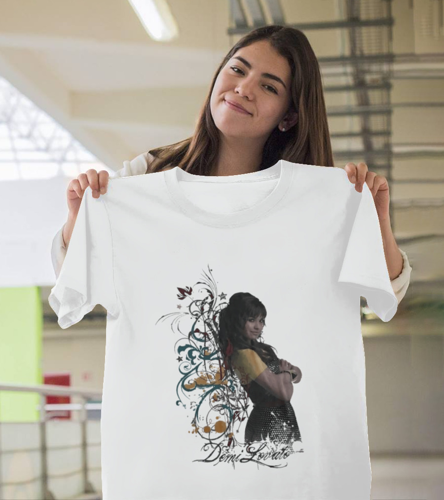 Demi Lovato Floral Music Artist Vibrant Pop Star T-Shirt