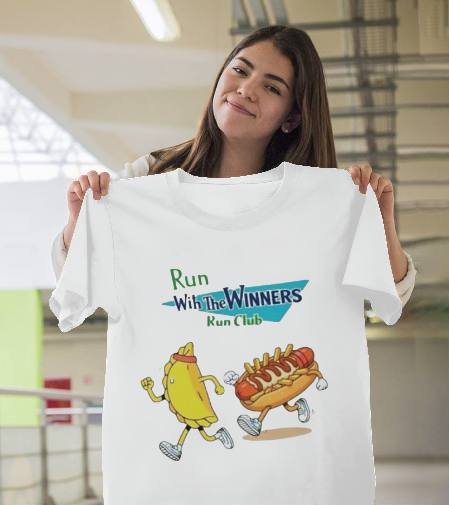 Run With The Winners Run Club Empanada And Hot Dog Race T-Shirt