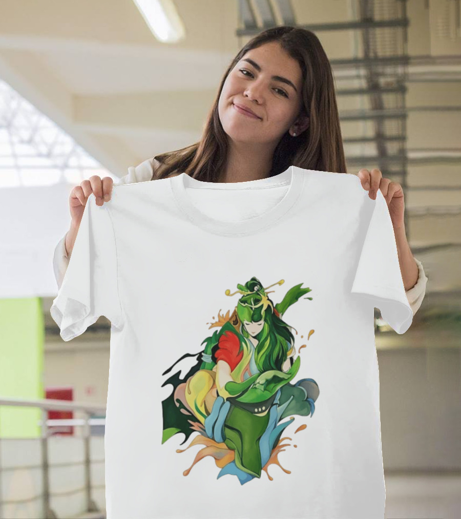 Shun Of Andromeda Saint Seiya Anime Character Art Green And Red T-Shirt