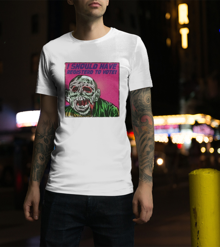 Zombie Meme I Should Have Registered To Vote תובבש Uteזחגרט Zombiebo T-Shirt