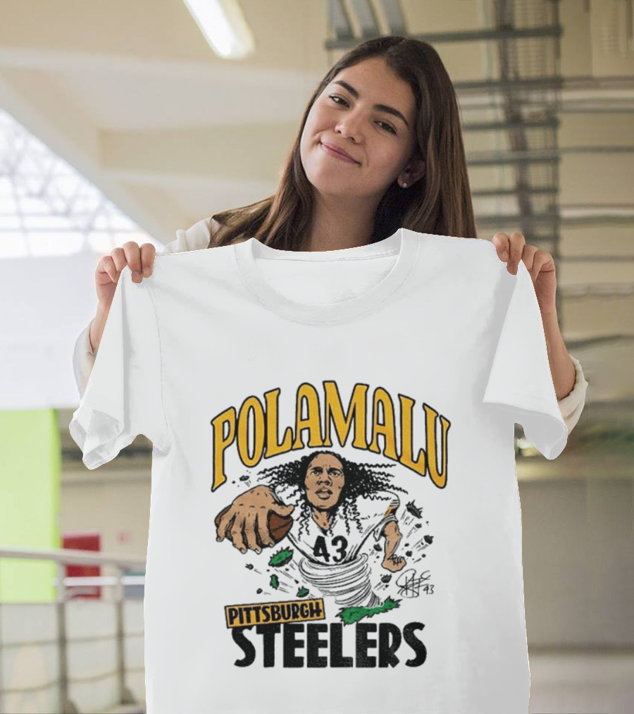 Polamalu Pittsburgh Steelers Caricature Player Number 43 T-Shirt
