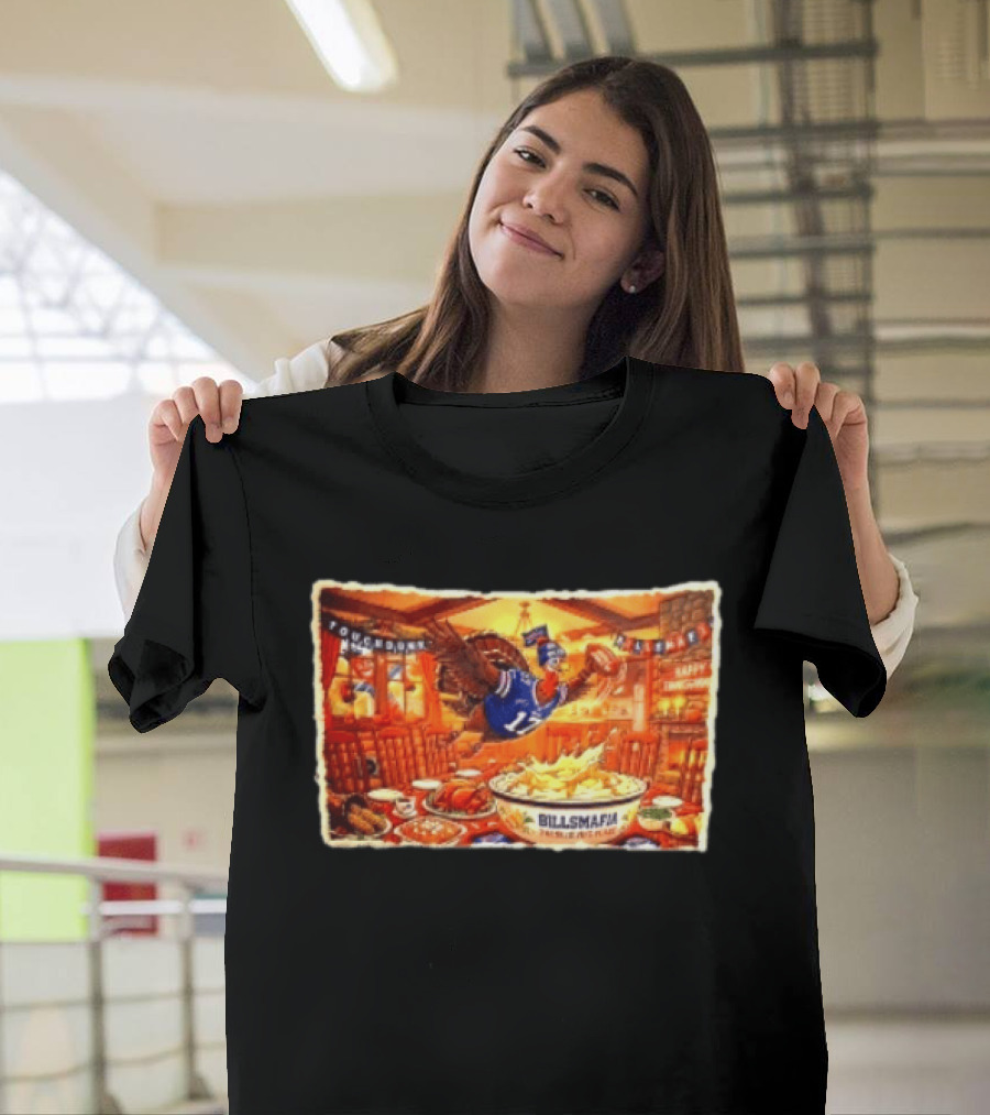 BillsMafia Thanksgiving Feast Turkey Touchdown Buffalo Bills Holiday Celebration T-Shirt