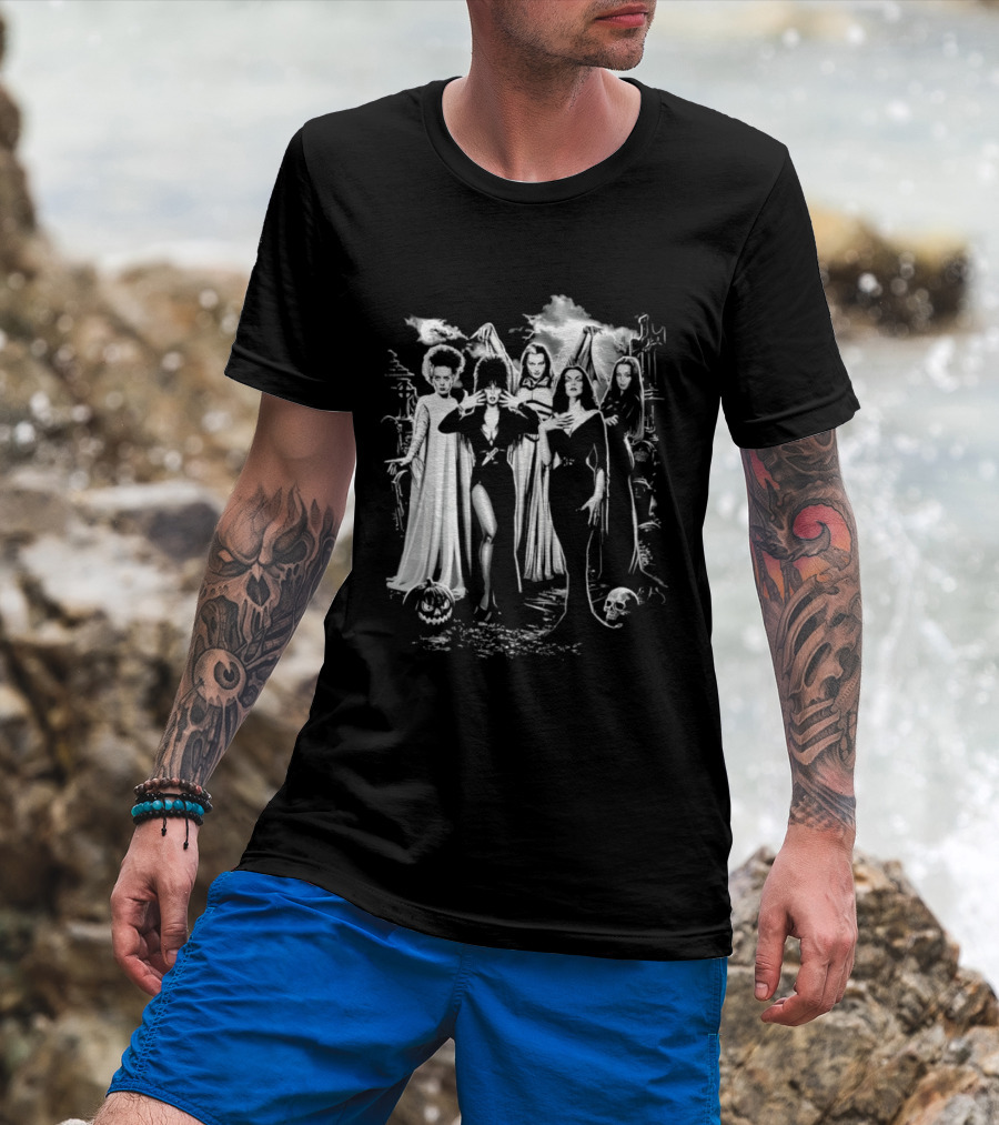 Bride Of Frankenstein Lily Munster Morticia Addams Vampira Gothic Horror T-Shirt