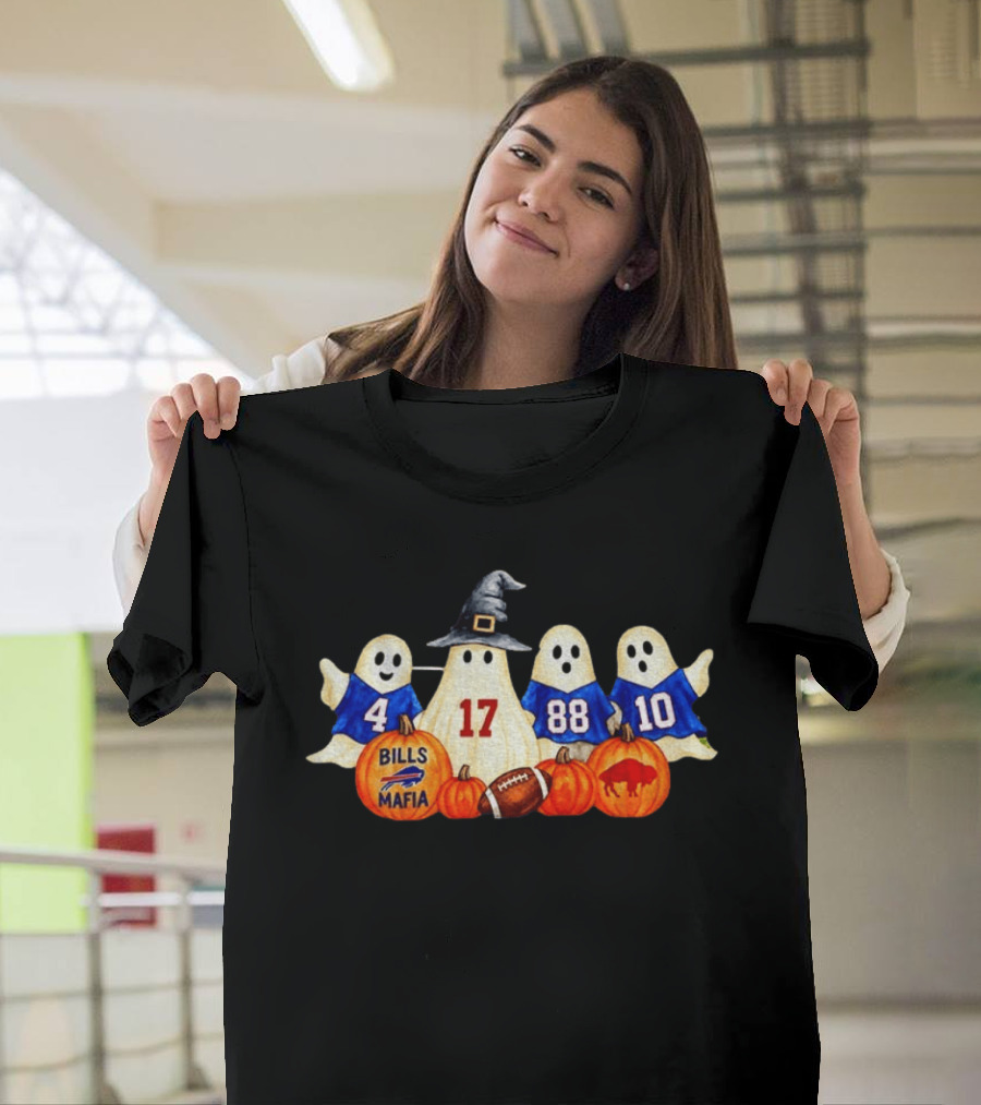 Buffalo Bills Mafia Halloween Ghosts Football 4 17 88 10 T-Shirt