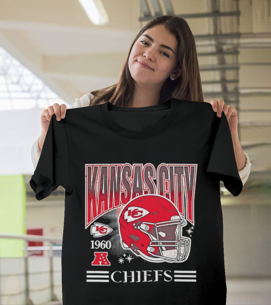 Kansas City Chiefs 1960 Red Helmet Distressed AFC T-Shirt