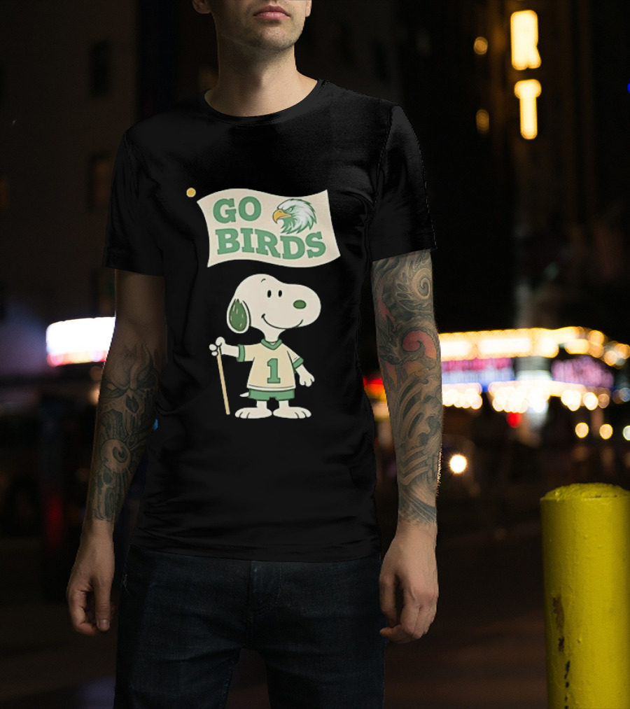 Snoopy Go Birds Philadelphia Eagles Team Spirit T-Shirt