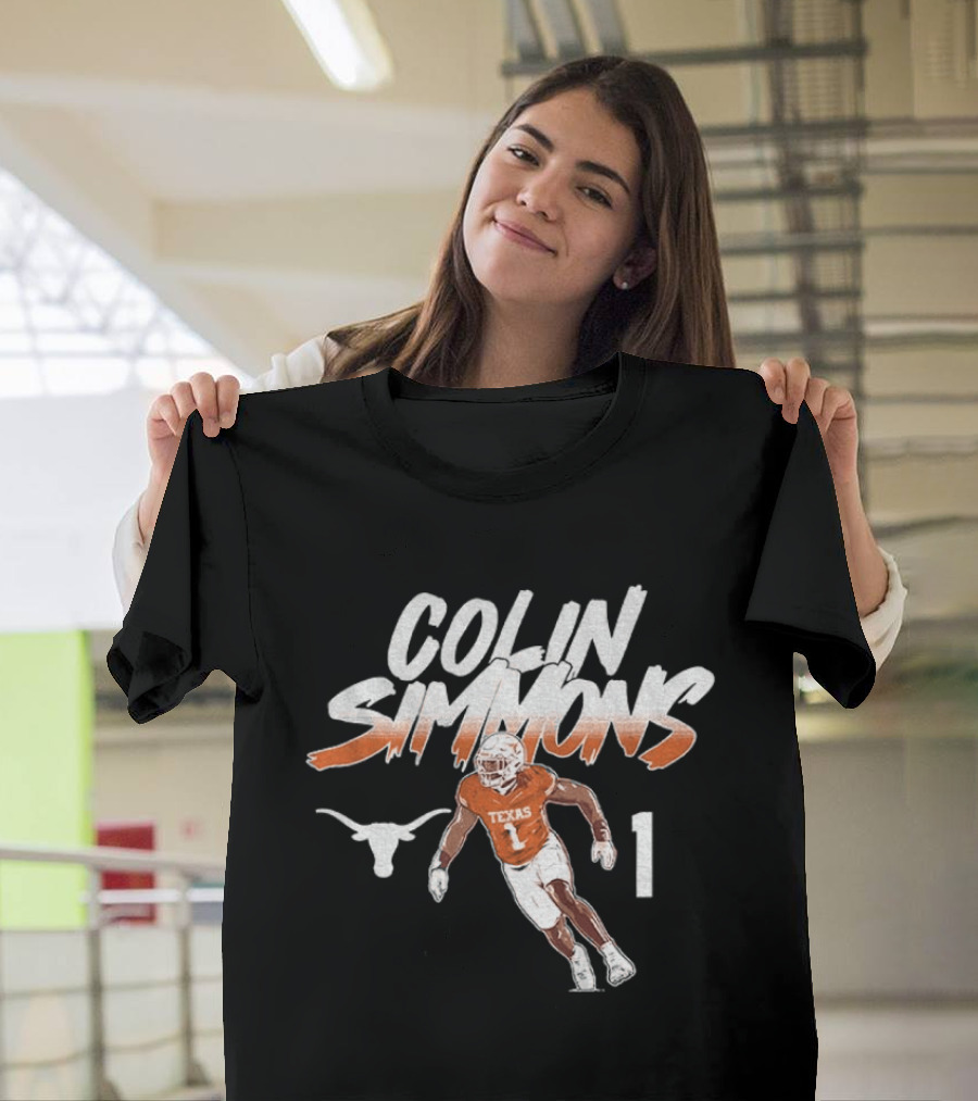 Texas Longhorns Football Colin Simmons Number 1 Pose T-Shirt