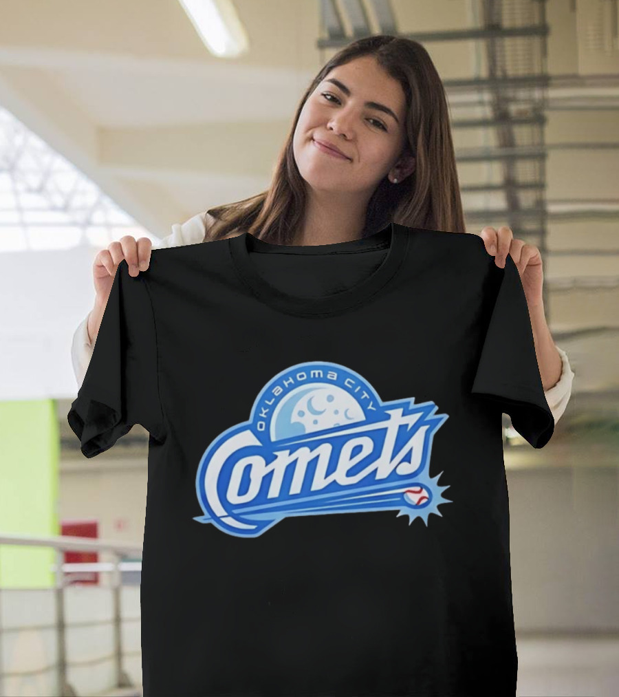 Oklahoma City Comets Baseball Team Moon And Star Baseball T-Shirt