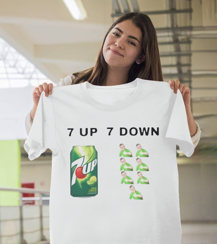 7 Up 7 Down Meme Soda Can With Seven Thumbs Up T-Shirt